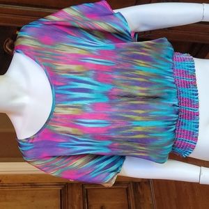 LADIES TOP Size M Blue/ Pink